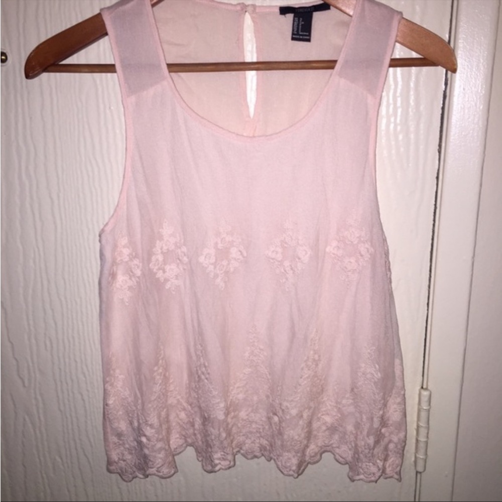 Pink spring lacey top